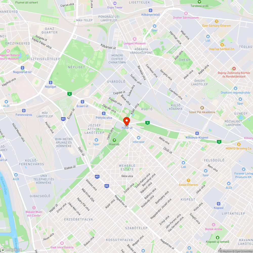 Gazos terület a határ úti csomópontban, a Kőér utca mentén bejelentés helye