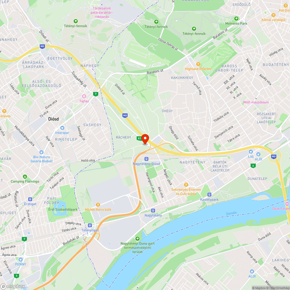 Zölddel benőtt Barackos út bejelentés helye