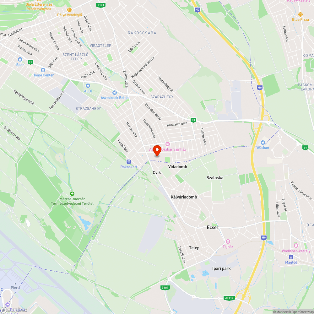 Pásztorfalva utcai kátyuk bejelentés helye