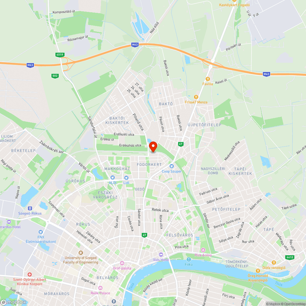 Katasztrófális utca bejelentés helye