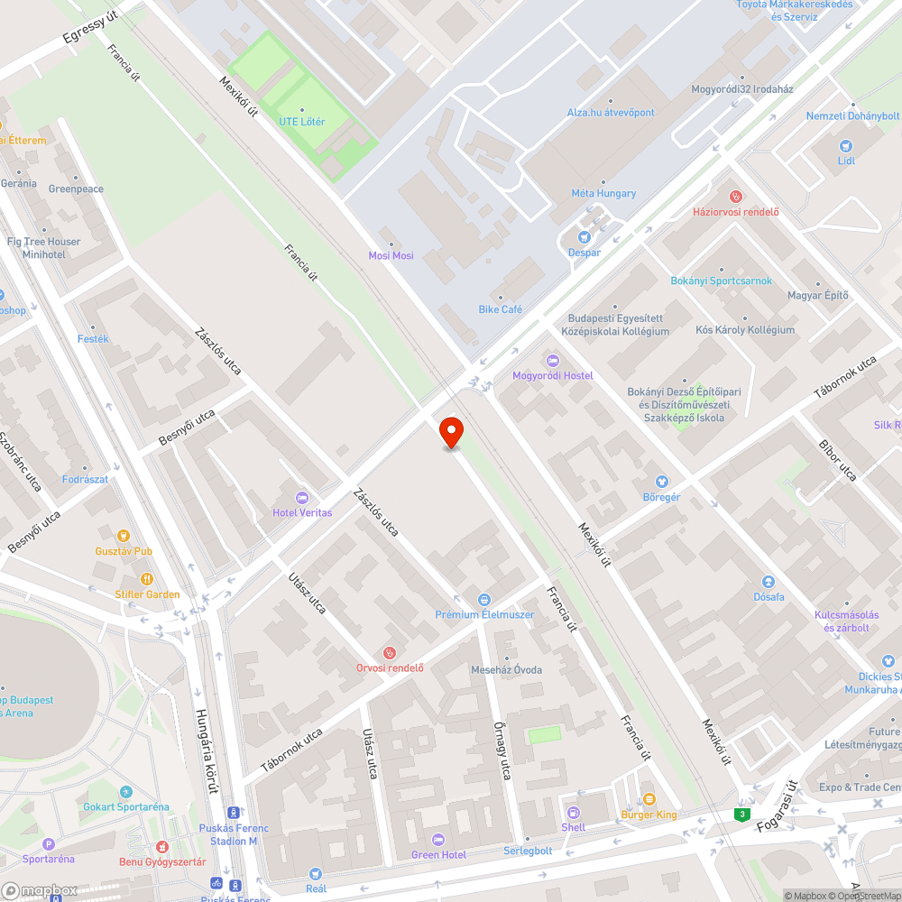 Elhagyott jármű bejelentés helye