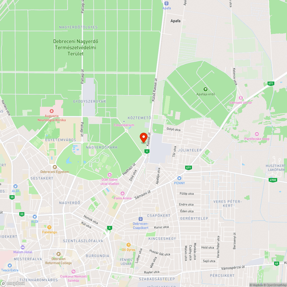 Fafoghíjak a debreceni köztemetőben bejelentés helye