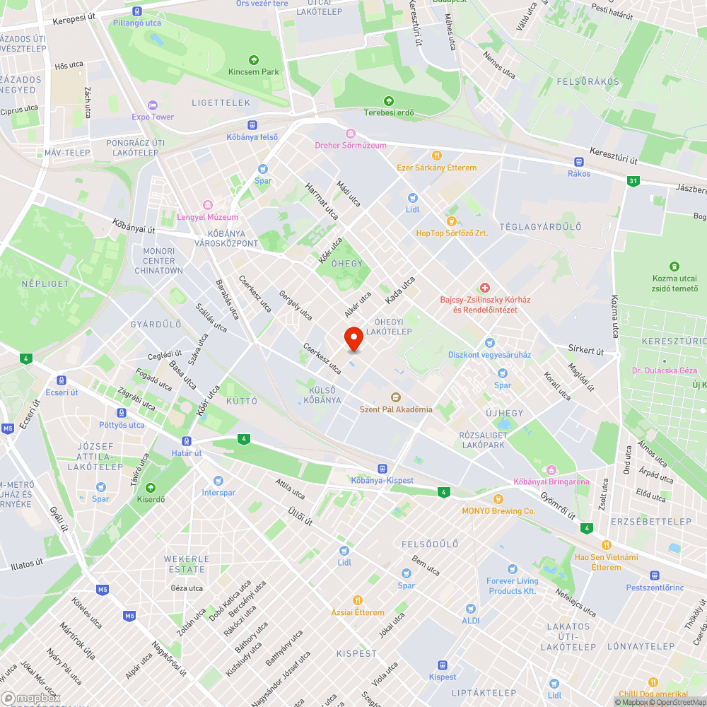 Üvegszilánkok a Gergely utcában bejelentés helye