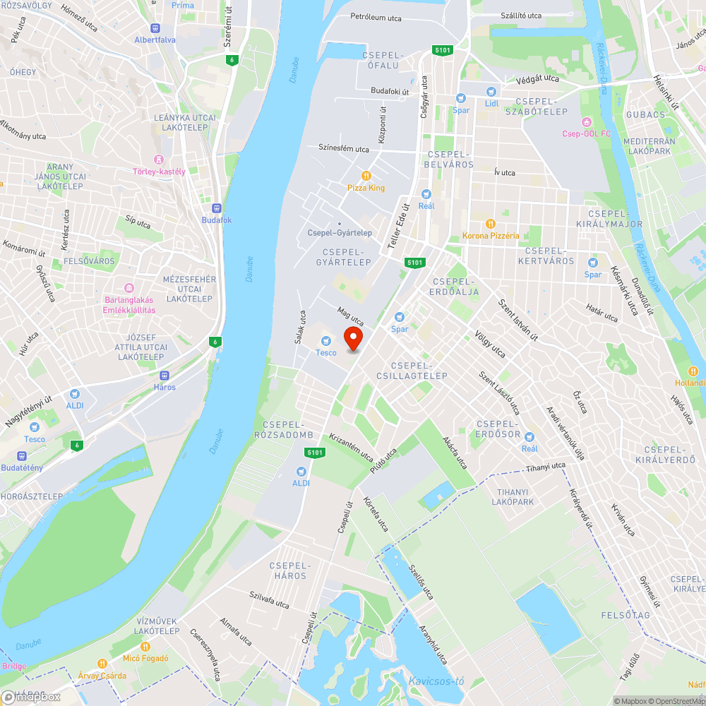 Kátyúk és kosz - Csepeli Tesco bevezető út bejelentés helye