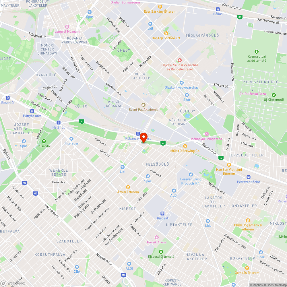 Kerékpársávra belógó akác bejelentés helye