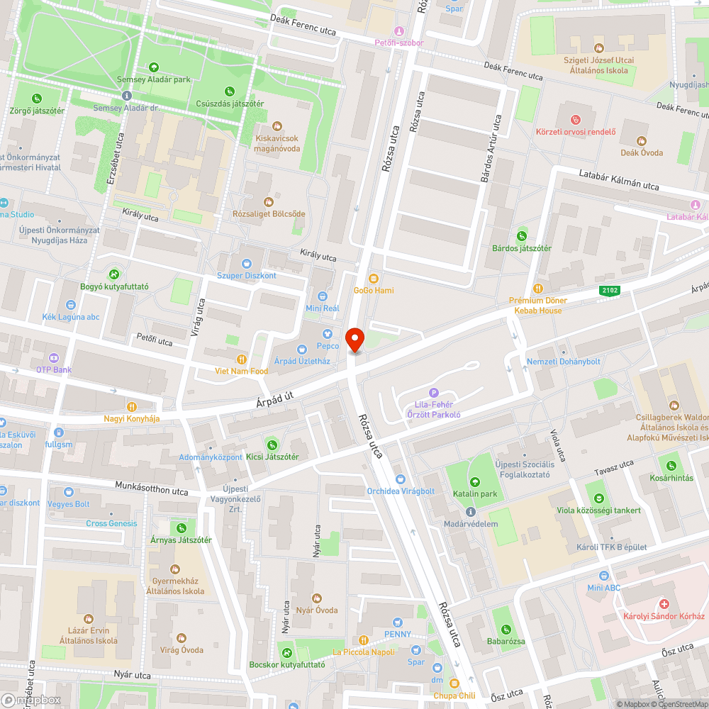 Sérült utcai ülőalkalmatosság bejelentés helye