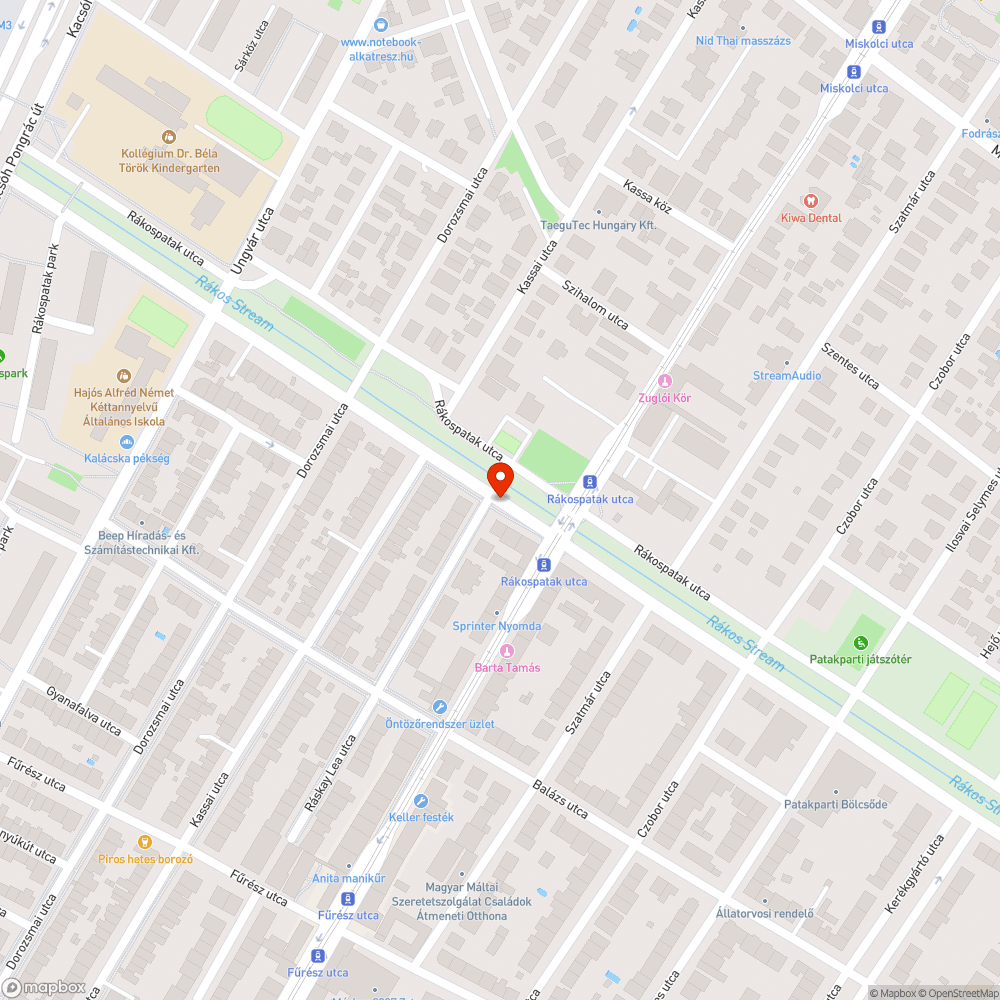 Úttesten parkolás bejelentés helye