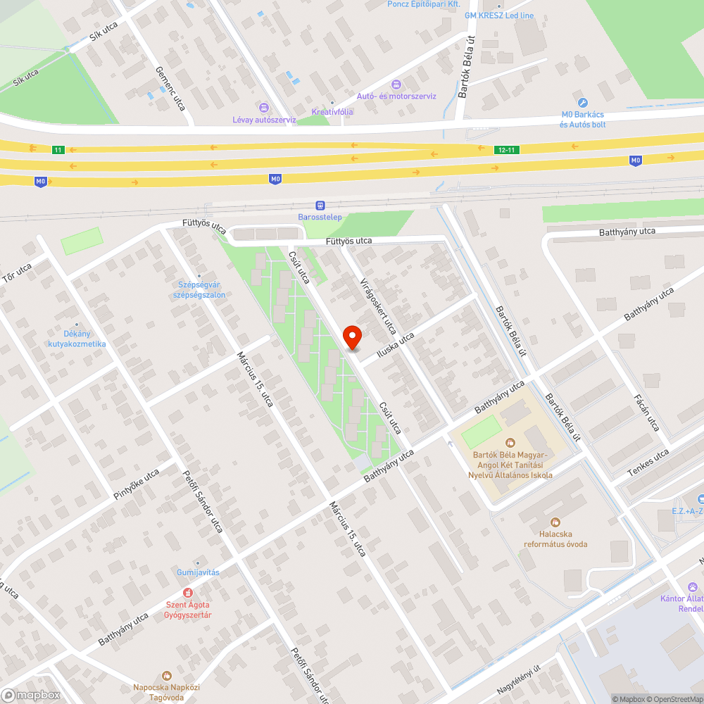 Elhagyott jármű bejelentés helye