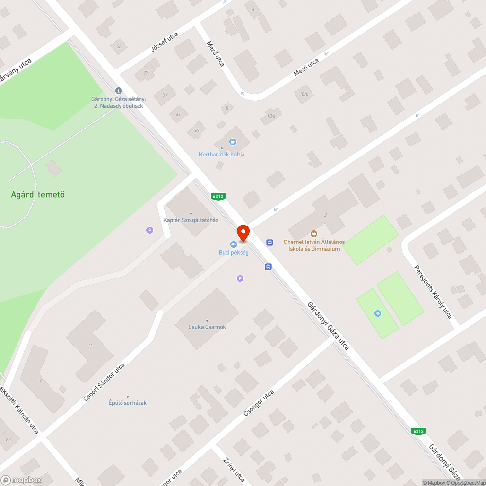 Kátyú a Csuka csarnok előtt bejelentés helye