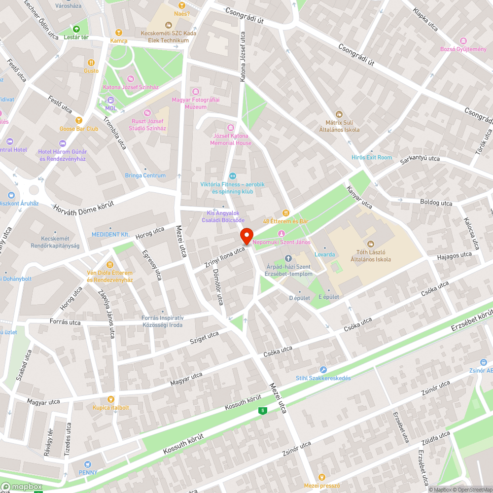 Kátyú bejelentés helye