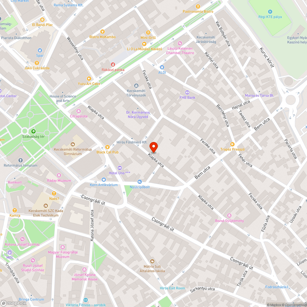 Hiányzó fák bejelentés helye