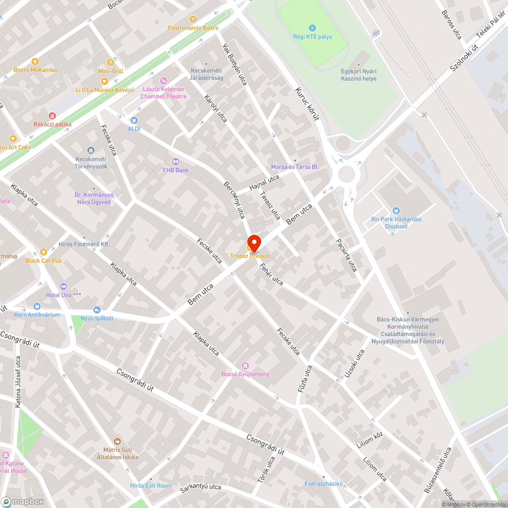 Sérült keret bejelentés helye