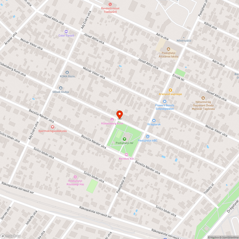 Szétesett pad bejelentés helye