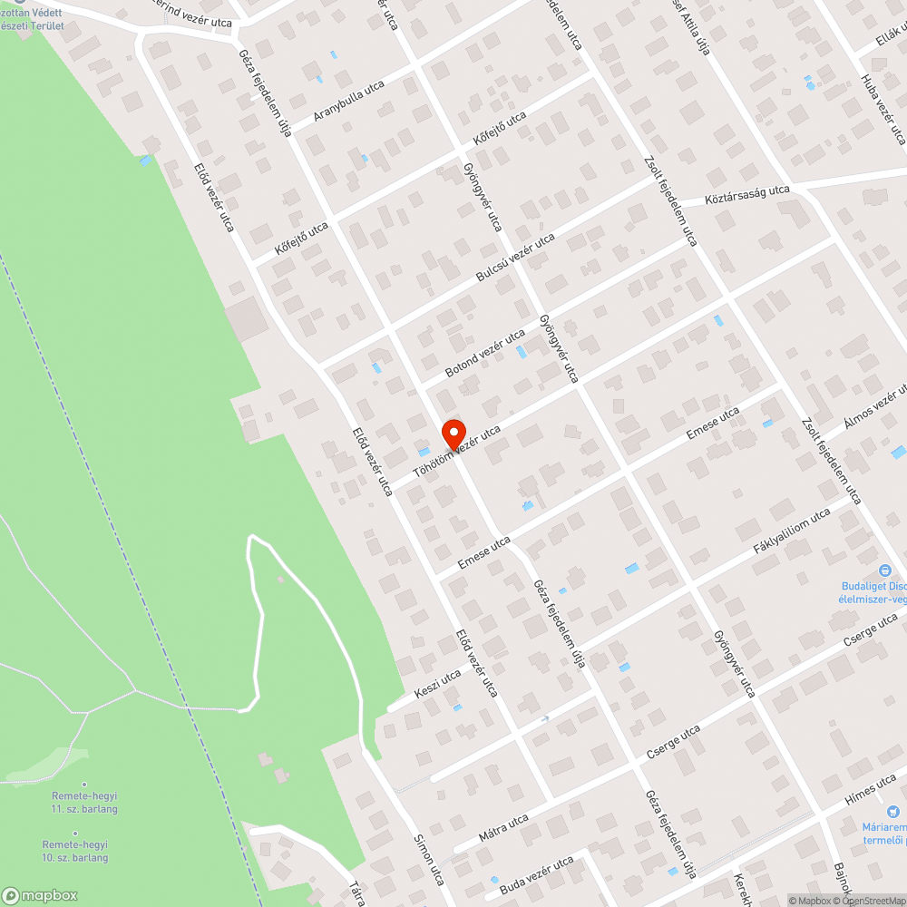 Beszakadt útfelület bejelentés helye