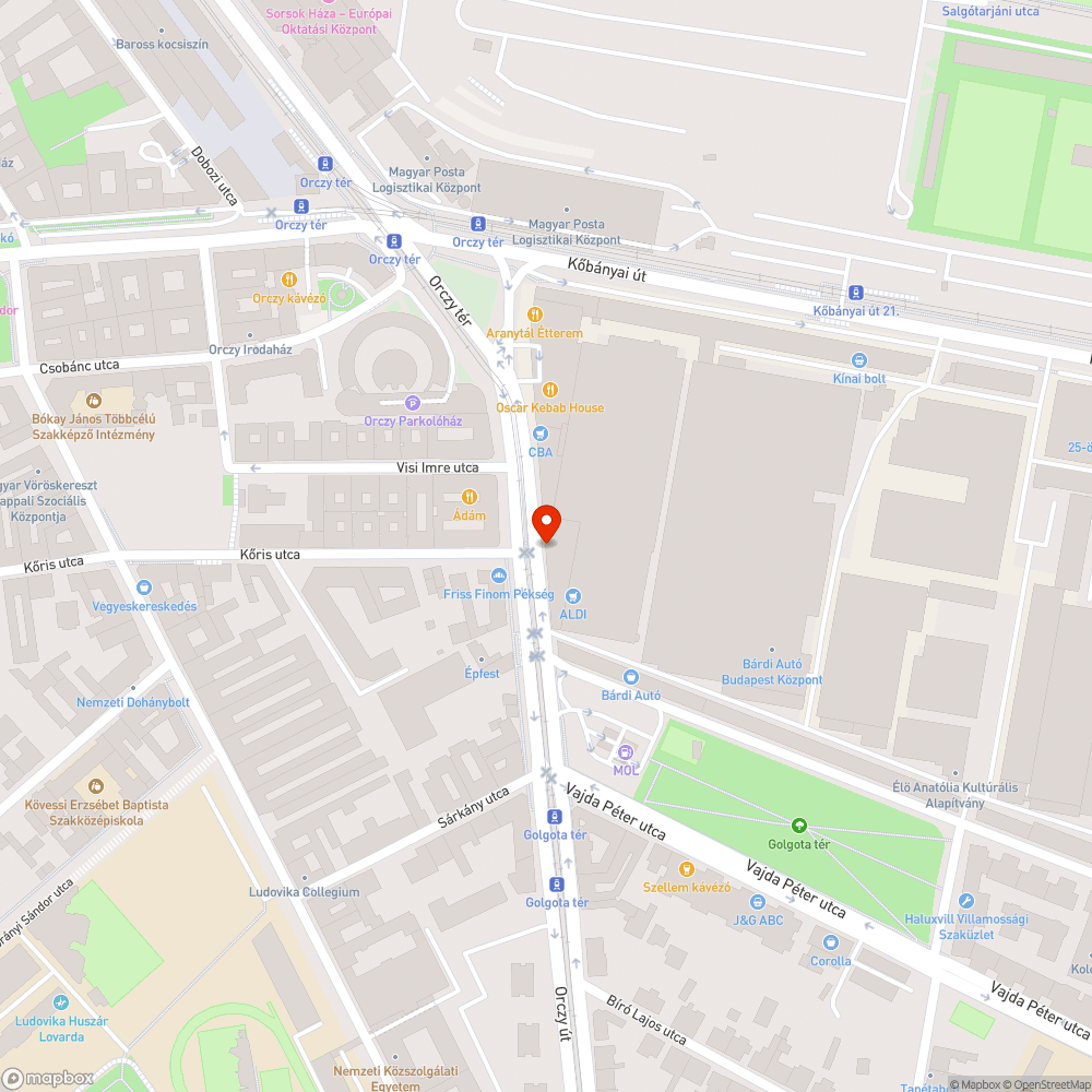 Megrongált parkolásgátló bejelentés helye