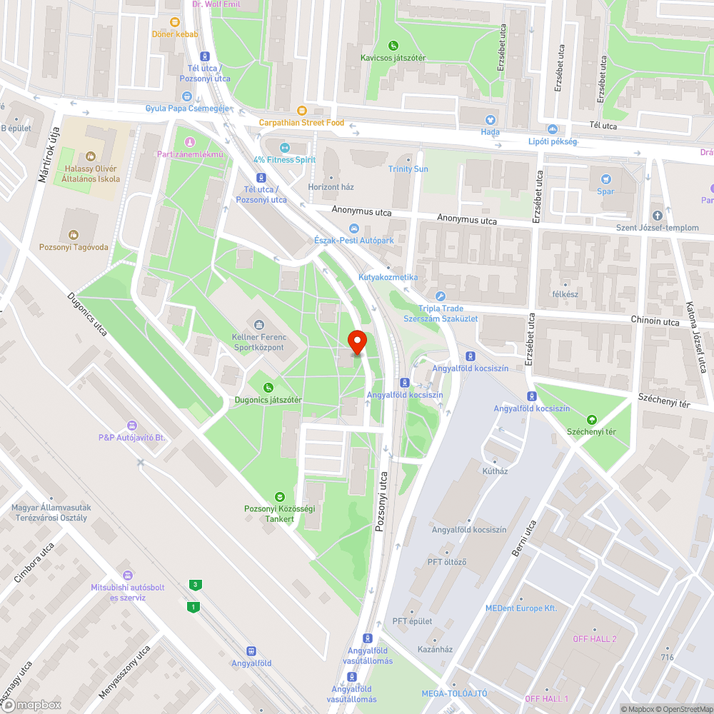 Elhagyott jármű bejelentés helye