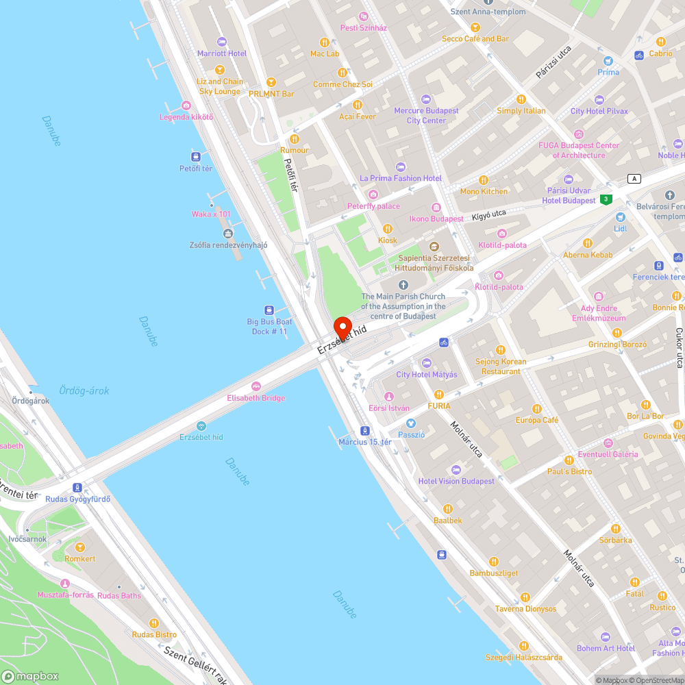 Az Erzsébet híd pesti hídfőjének déli lépcsőlejárójának szétesése bejelentés helye