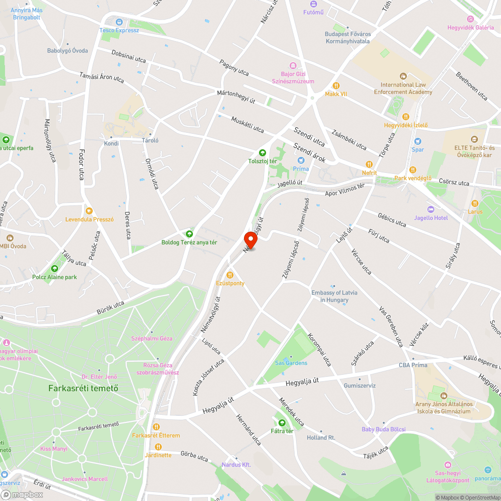 Villamos pálya csúszásveszély bejelentés helye