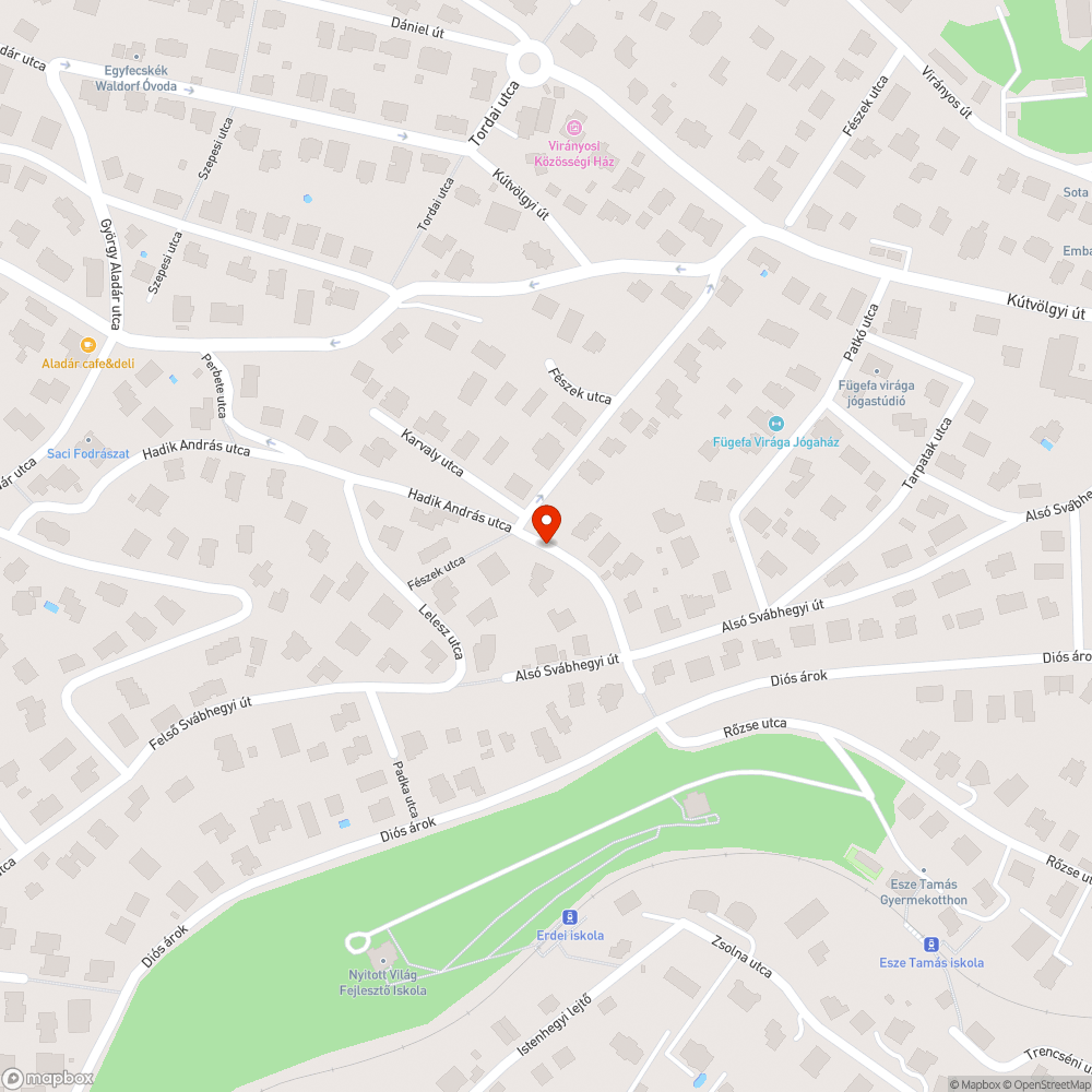 A Hadik András utca közlekedésre alkalmatlan bejelentés helye