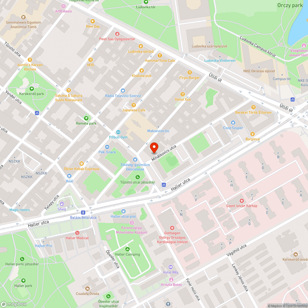 Fák által árnyékolt közvilágítás bejelentés helye