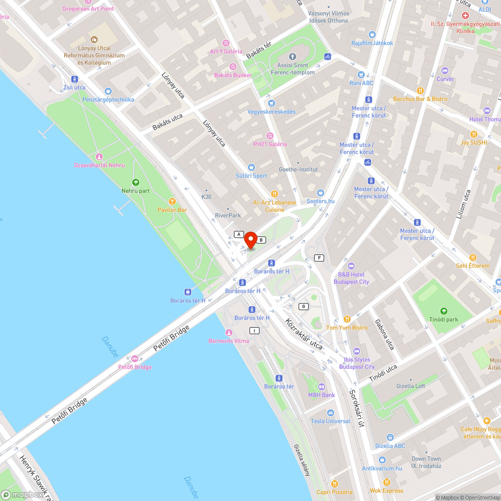 Szemetes zsák a Petőfi hídon bejelentés helye