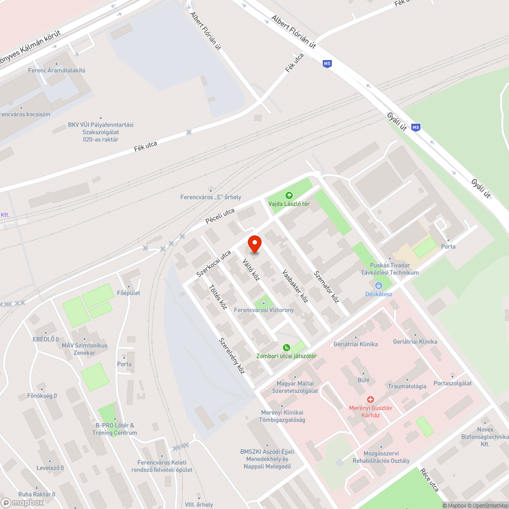 Beszakadt úttest bejelentés helye