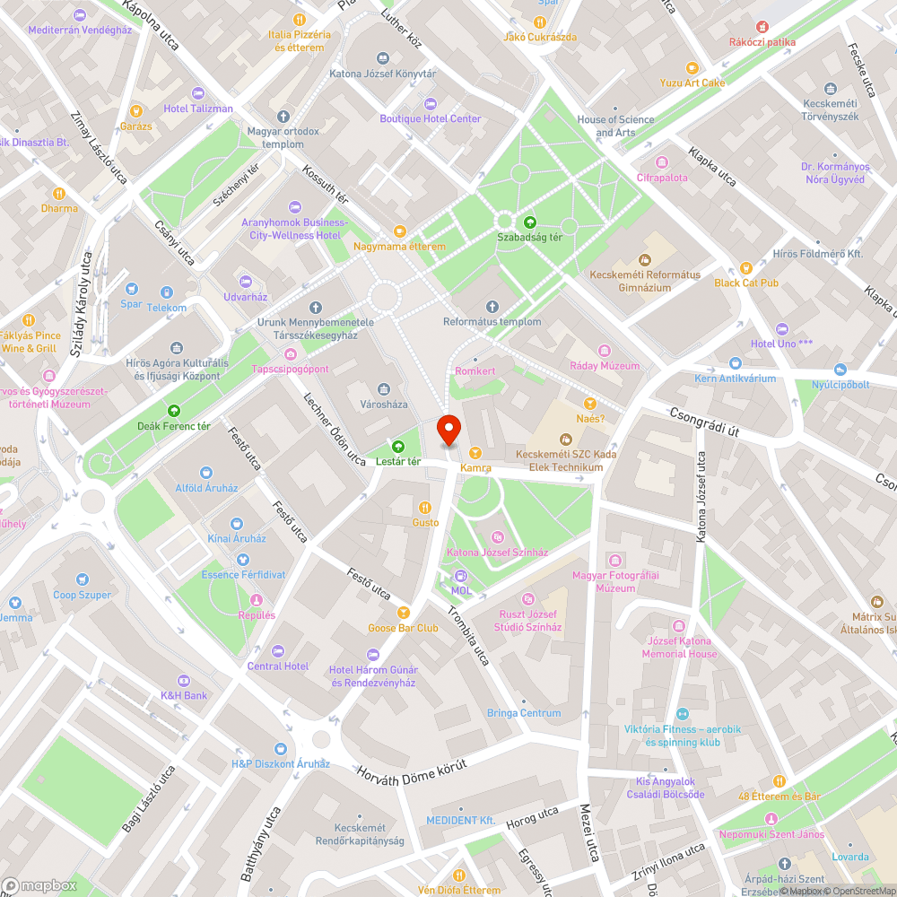 Bokatörő kátyú bejelentés helye