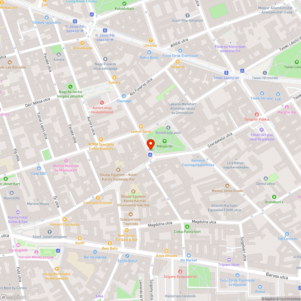 Elhagyott kerékpár a Mátyás téren bejelentés helye