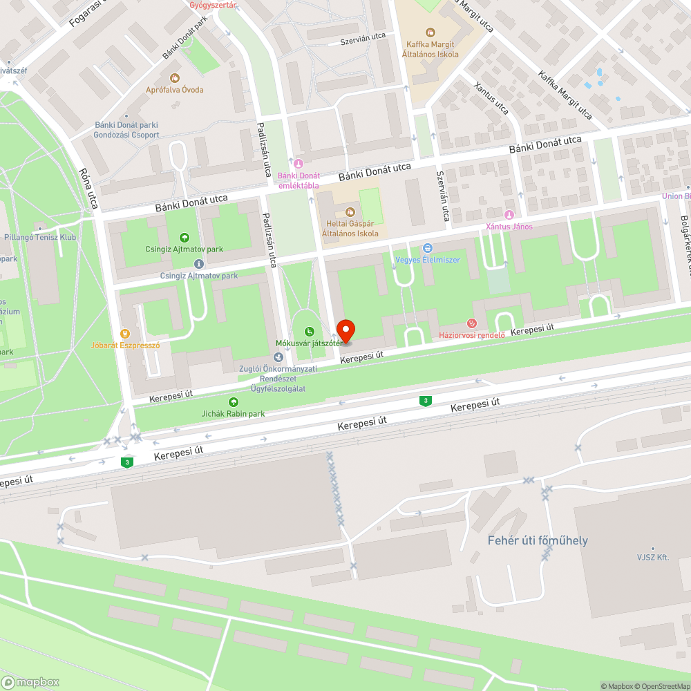 Utcára dobott matracok bejelentés helye