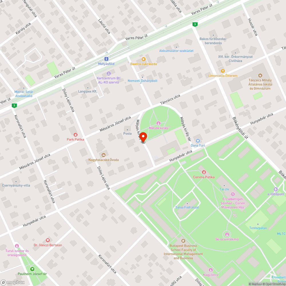 Elhagyott autó bejelentés helye