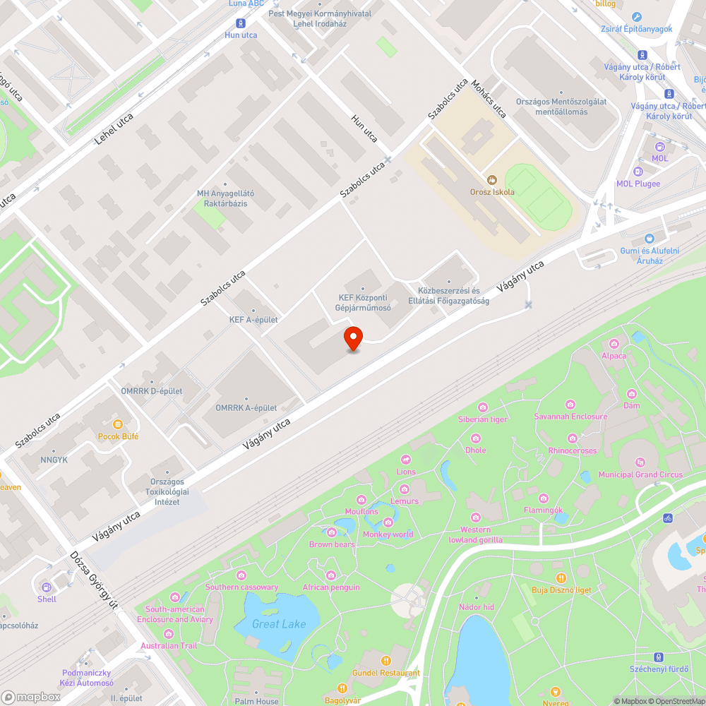 Vágány utca szemét bejelentés helye