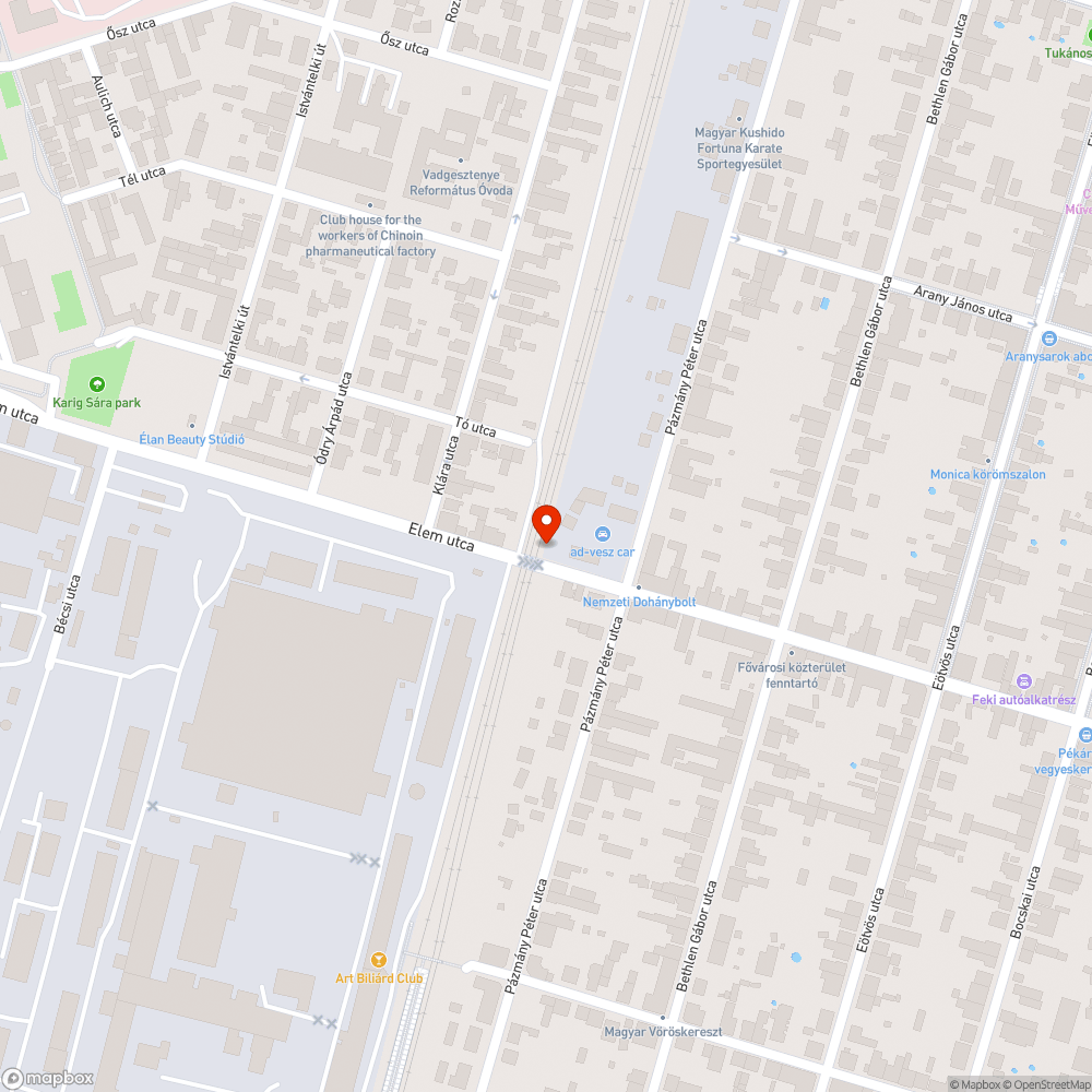 Elem utca vasútátjáró szemét bejelentés helye