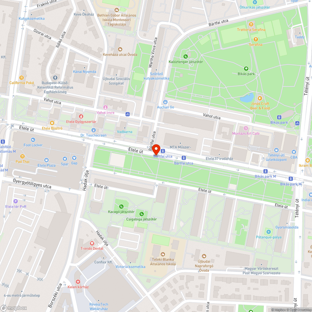 Üvegszilánk a Bártfai utca megállónál bejelentés helye