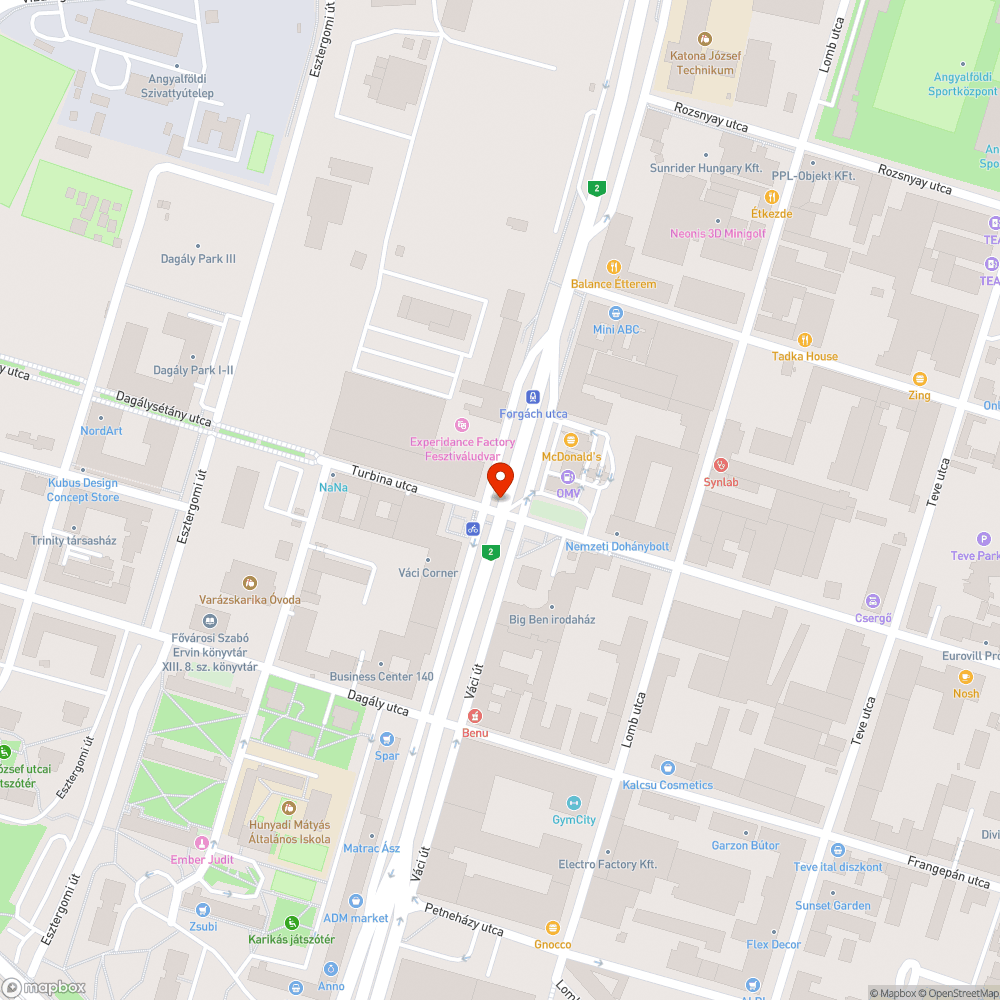 Váci-Fáy gyalogos lámpa bejelentés helye