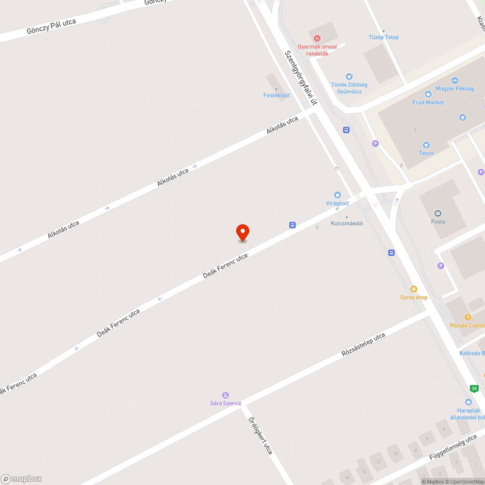 Graffitis buszmegálló bejelentés helye