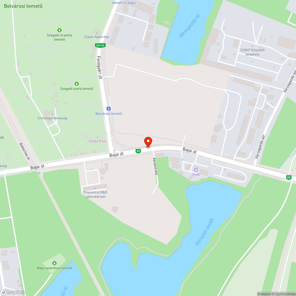 Szeged 55. Főút belterületi szakasz bejelentés helye