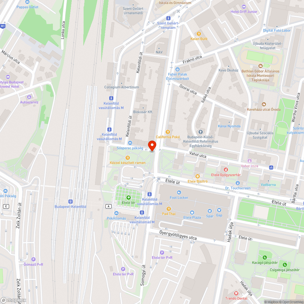 Etele tér: sár a járdán bejelentés helye