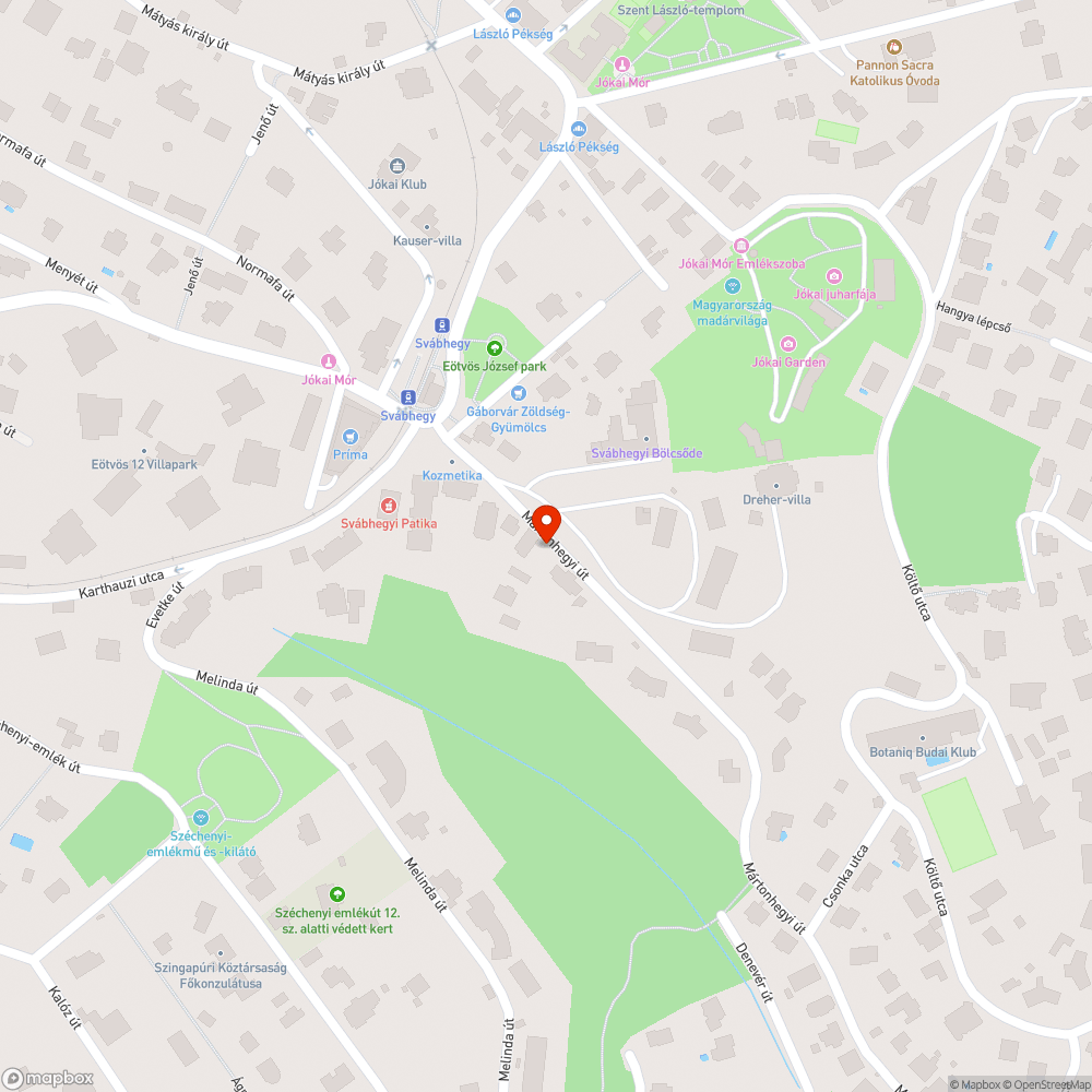 Mártonhegyi út járda felújítás bejelentés helye