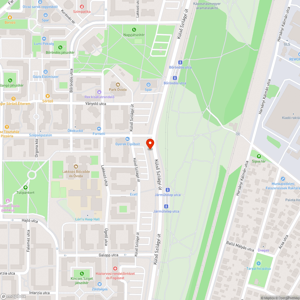 Hasadékok a járdán a Külső Szilágyi úton bejelentés helye