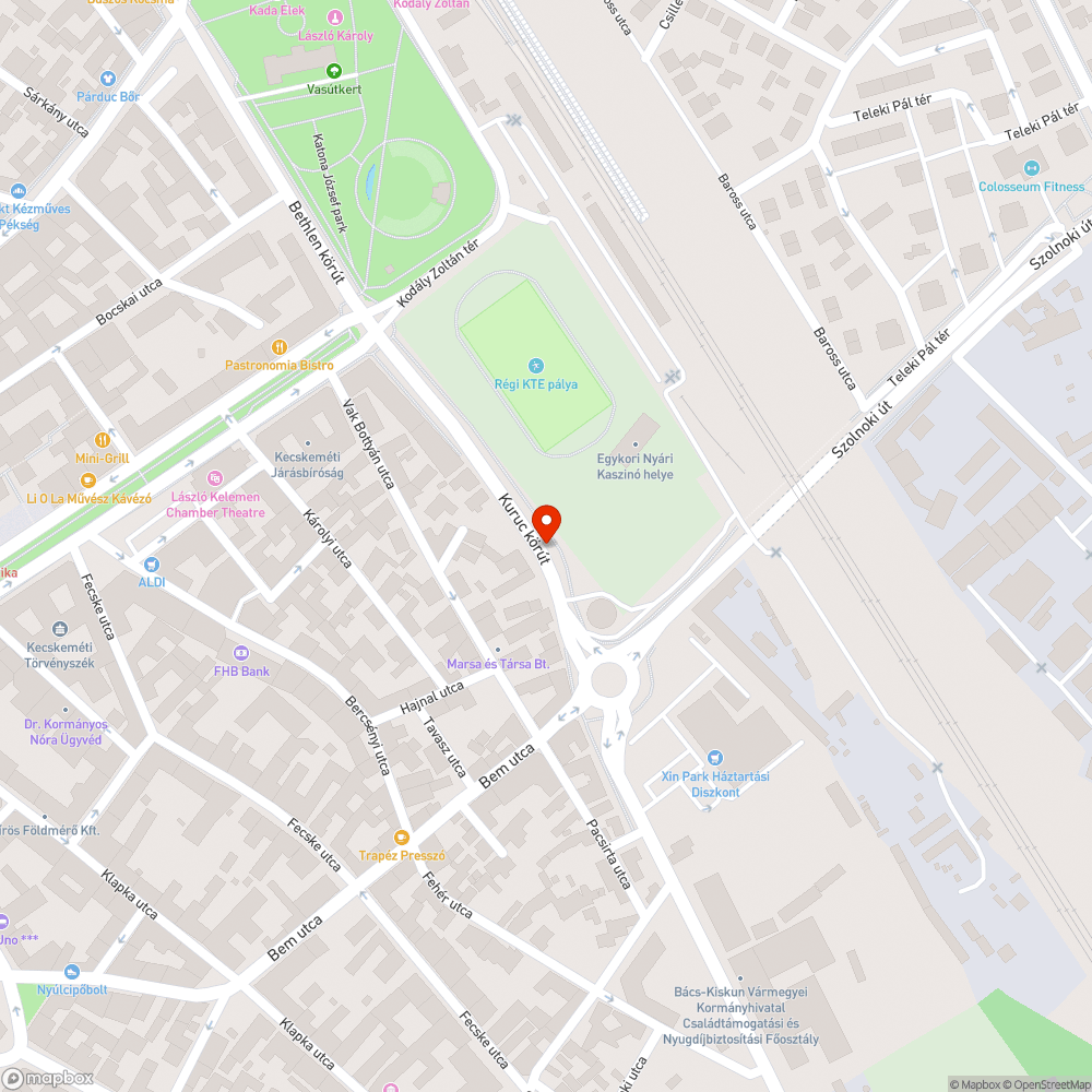 Mély kátyú bejelentés helye