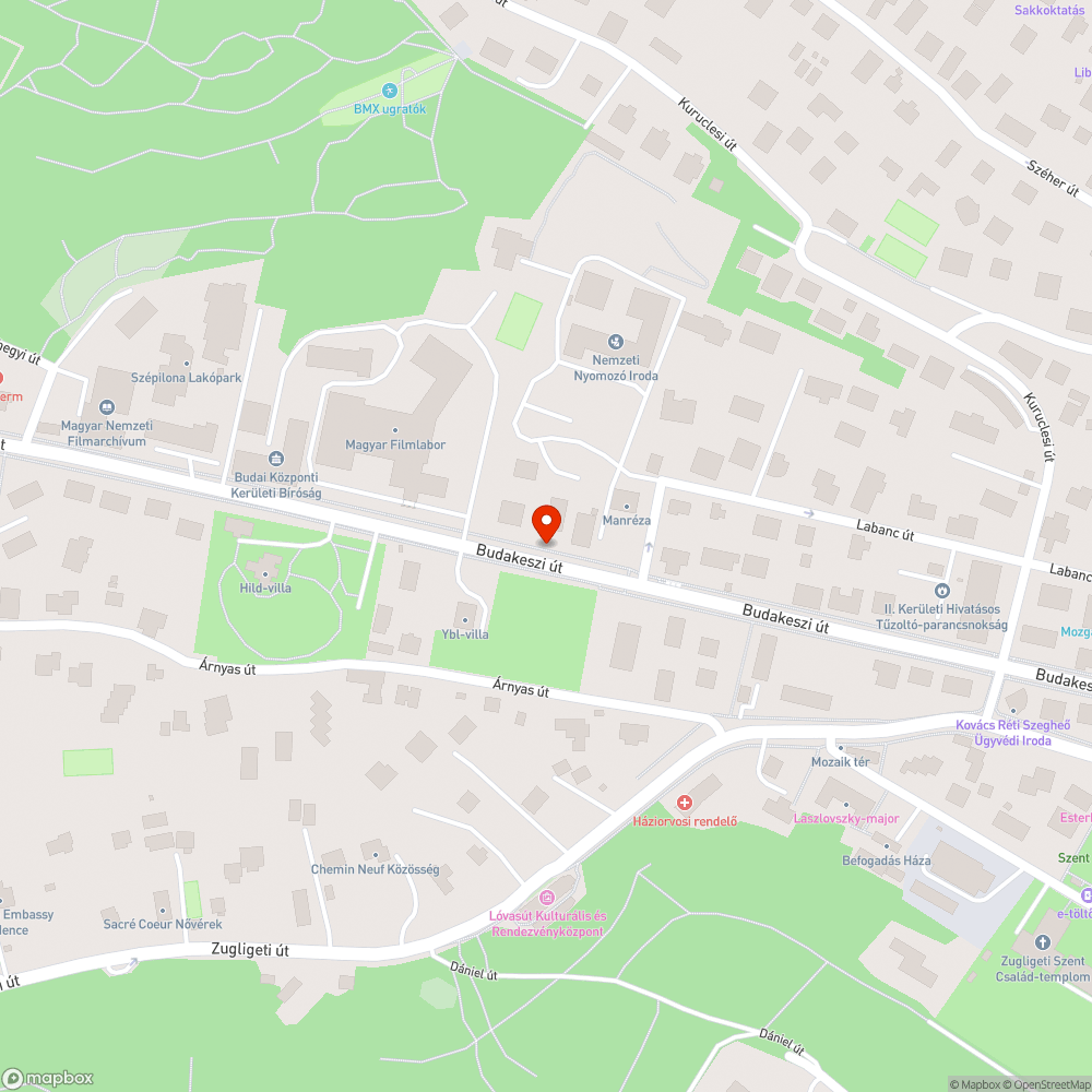 Elhagyott kocsi a Budakeszi úton bejelentés helye