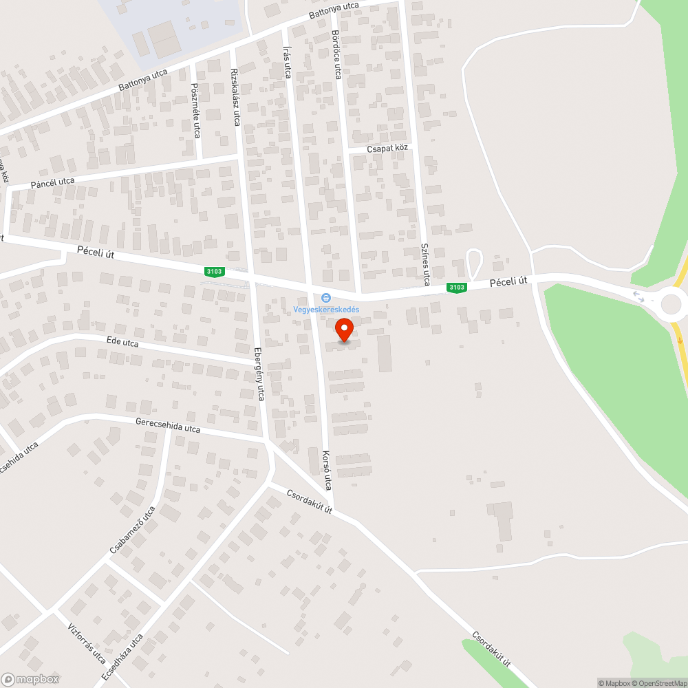 Kátyú az úton bejelentés helye