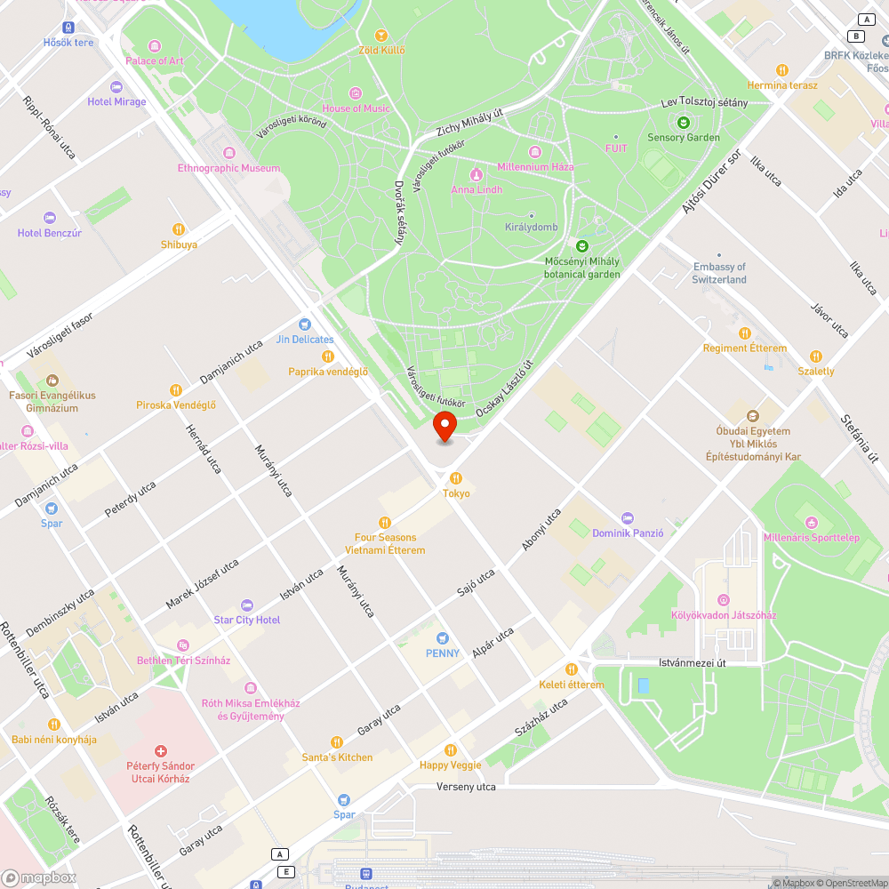 Városliget felvonulási terület bejelentés helye