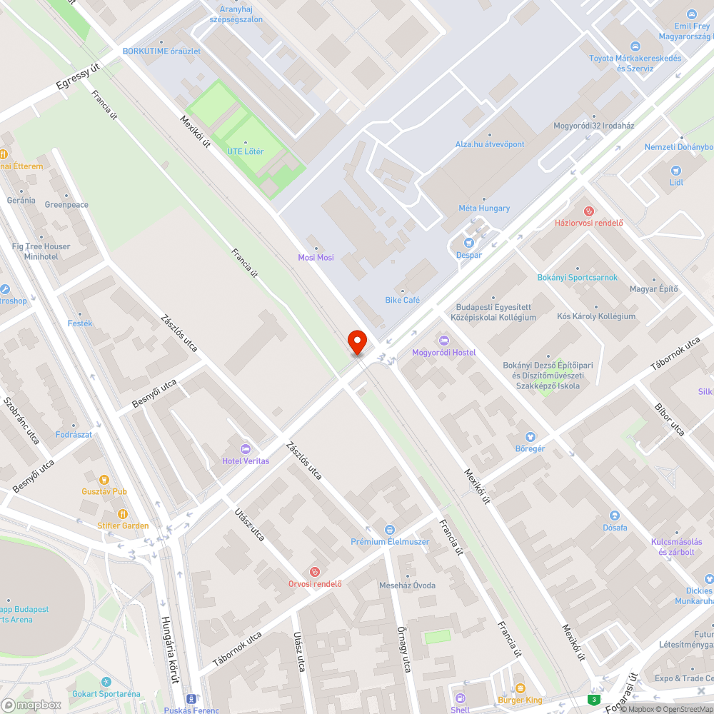 Gazos terület, járda és kerékpárút bejelentés helye