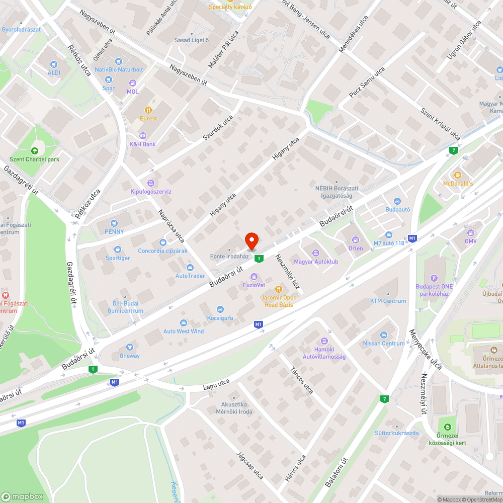 Kátyús Budaörsi út bejelentés helye