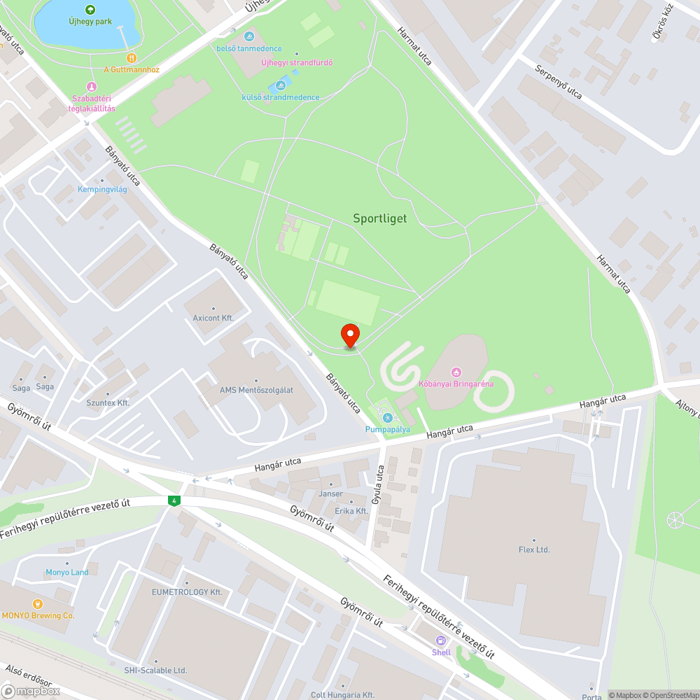 Autóroncs közterületen - Kőbánya/Sportliget/Bányató utca bejelentés helye