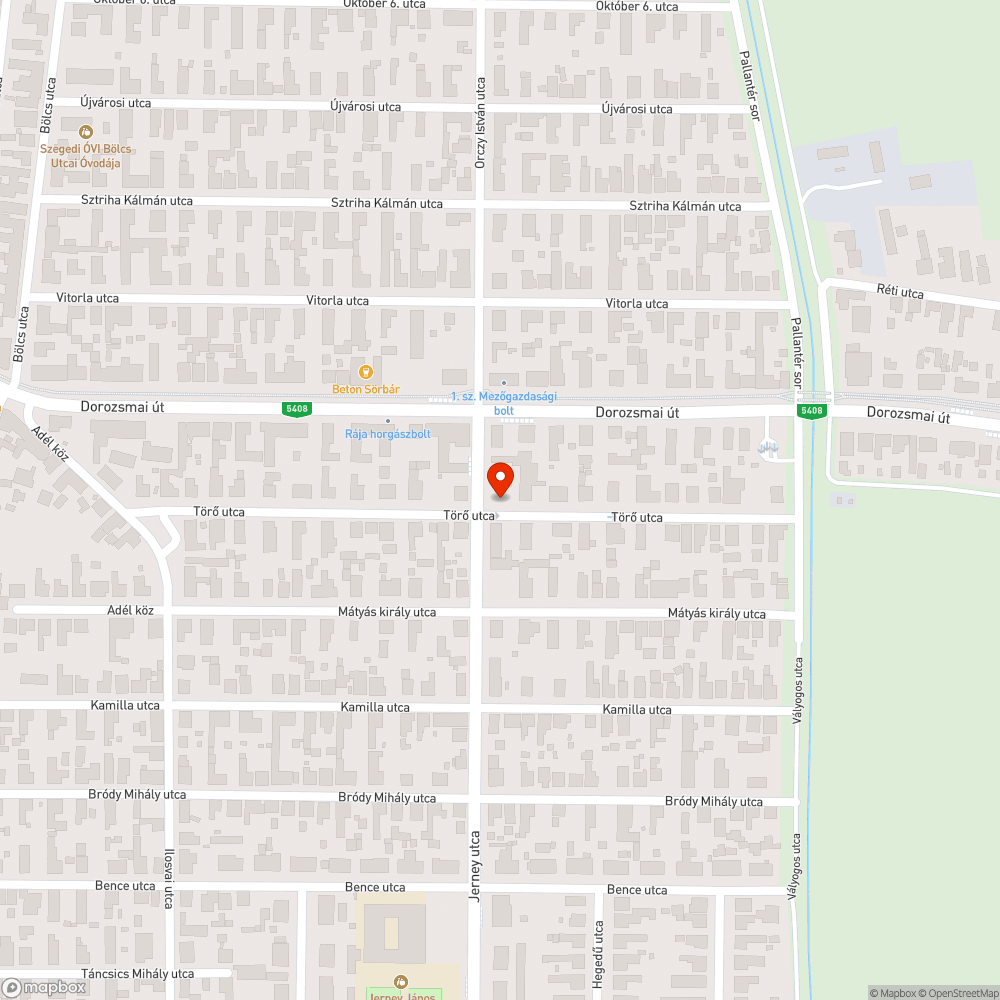 Kátyú bejelentés helye