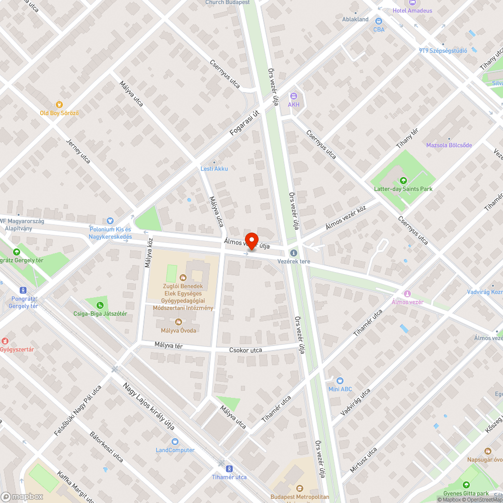 Elfoglalt járda az Álmos vezér útján bejelentés helye