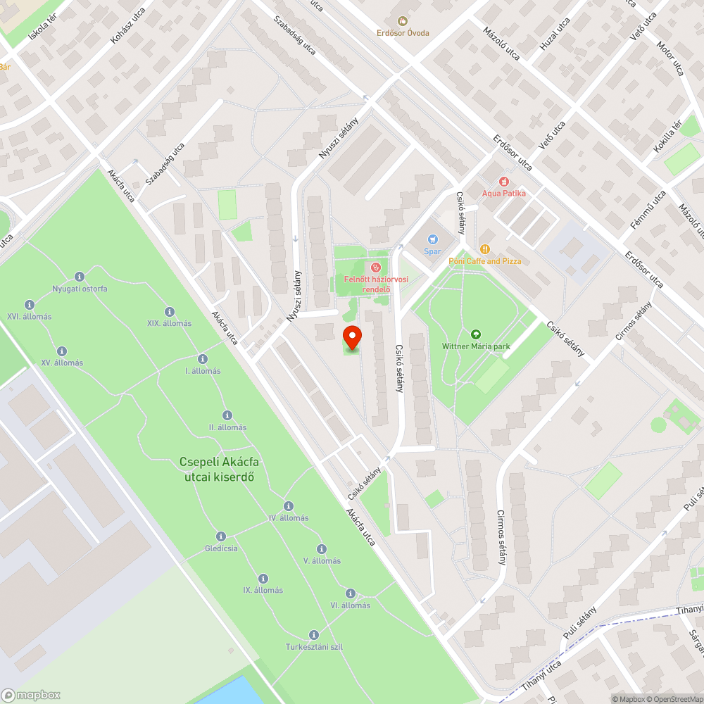 Kidőlt fa bejelentés helye