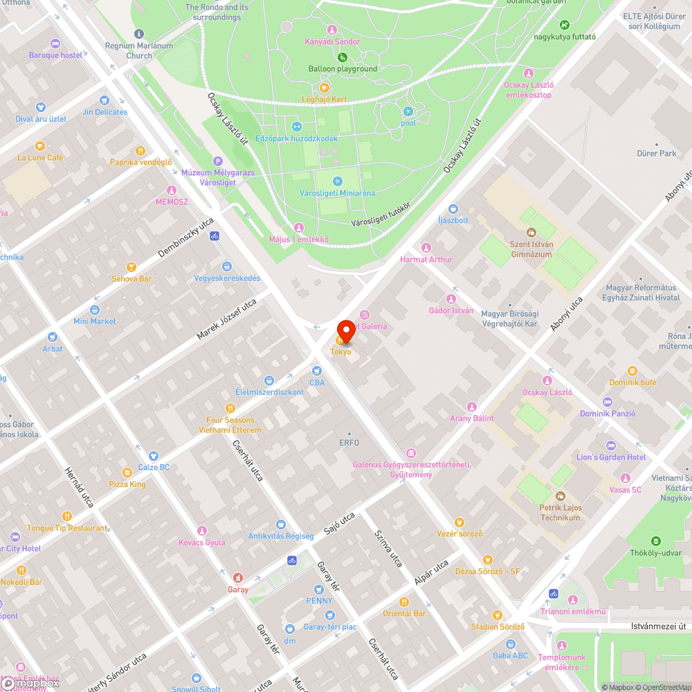 Leszakadt betontömb bejelentés helye